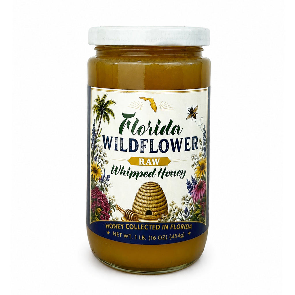 Florida Wildflower Raw Whipped Creamed Honey - 1 lb Jar