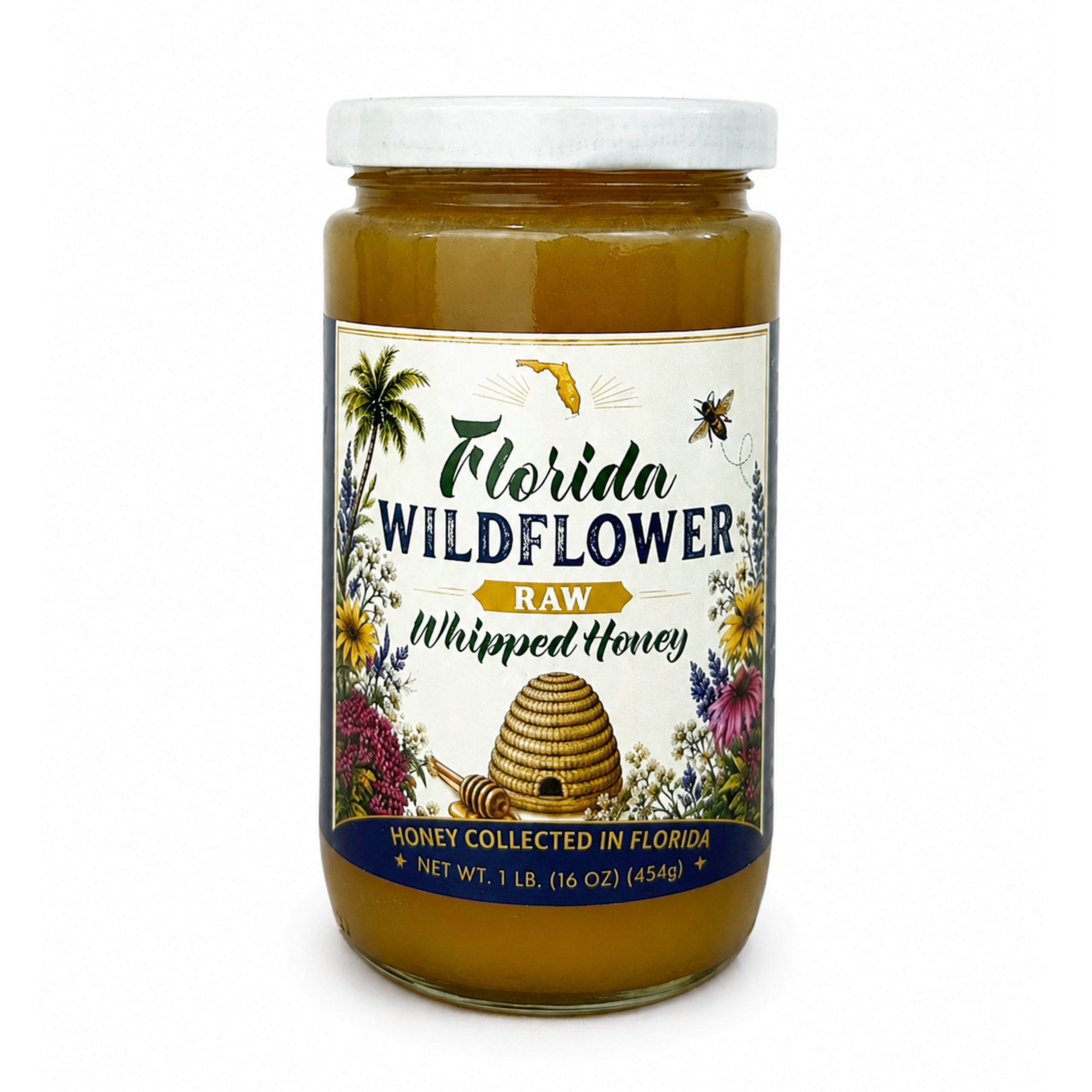 Florida Wildflower Raw Whipped Creamed Honey - 1 lb Jar