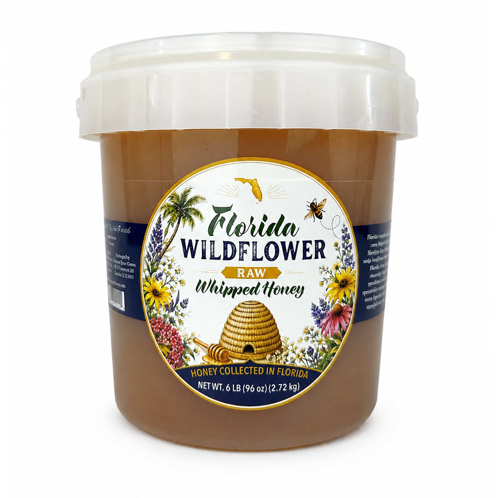Florida Wildflower Raw Whipped Creamed Honey - 6 Lb Bucket
